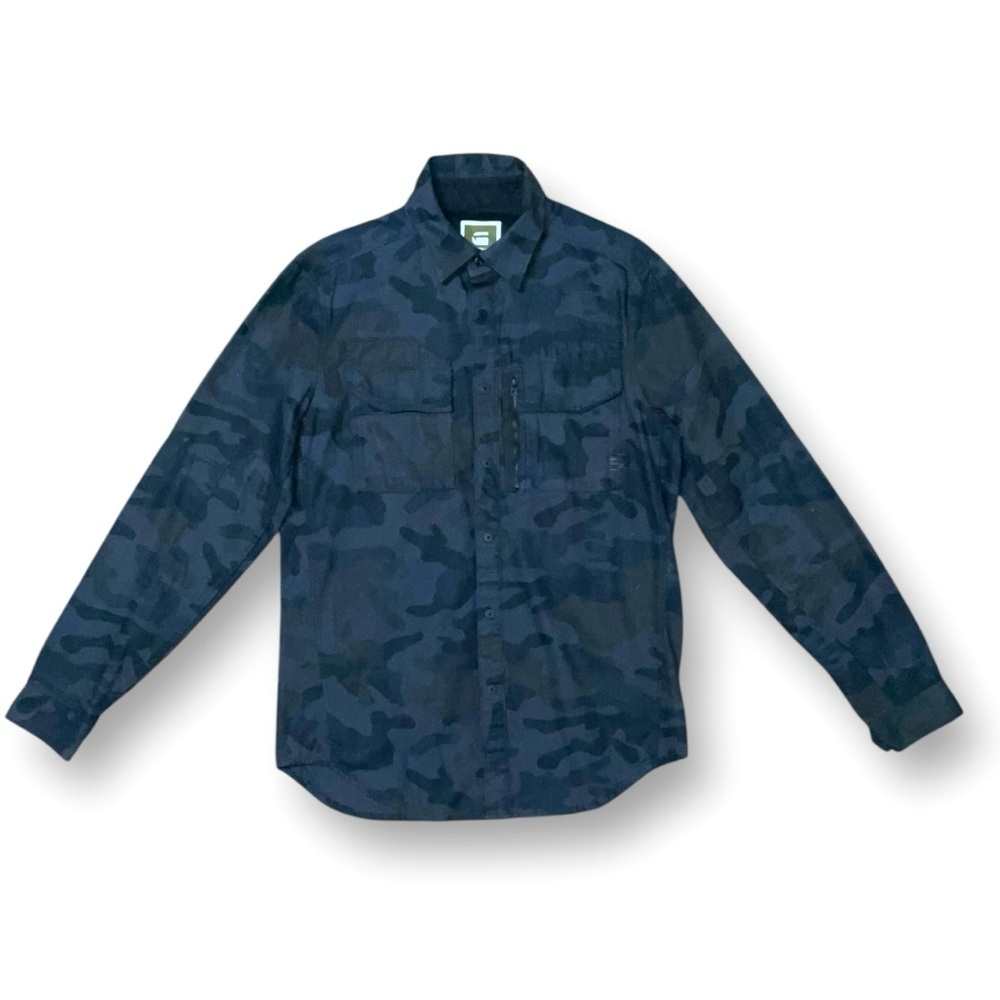🪖 G-Star Raw Men’s RAW Cargo Camo Long Sleeve Utility Shirt – Size‎ M